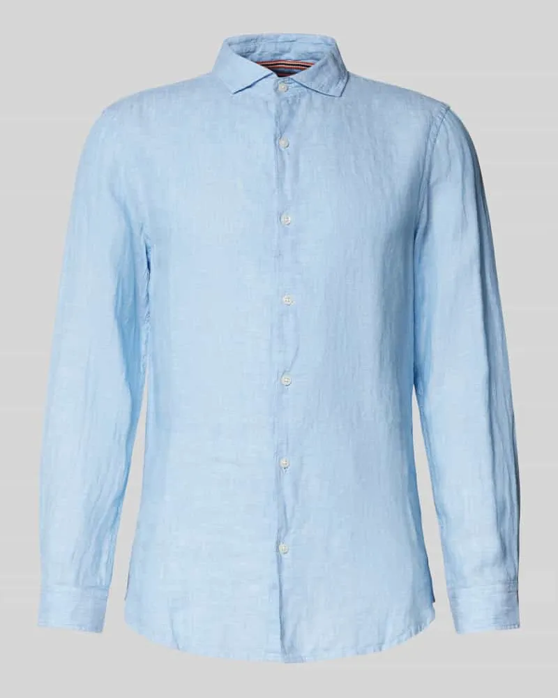 Superdry. Regular Fit Leinenhemd mit Haifischkragen Modell 'Vacation Sky