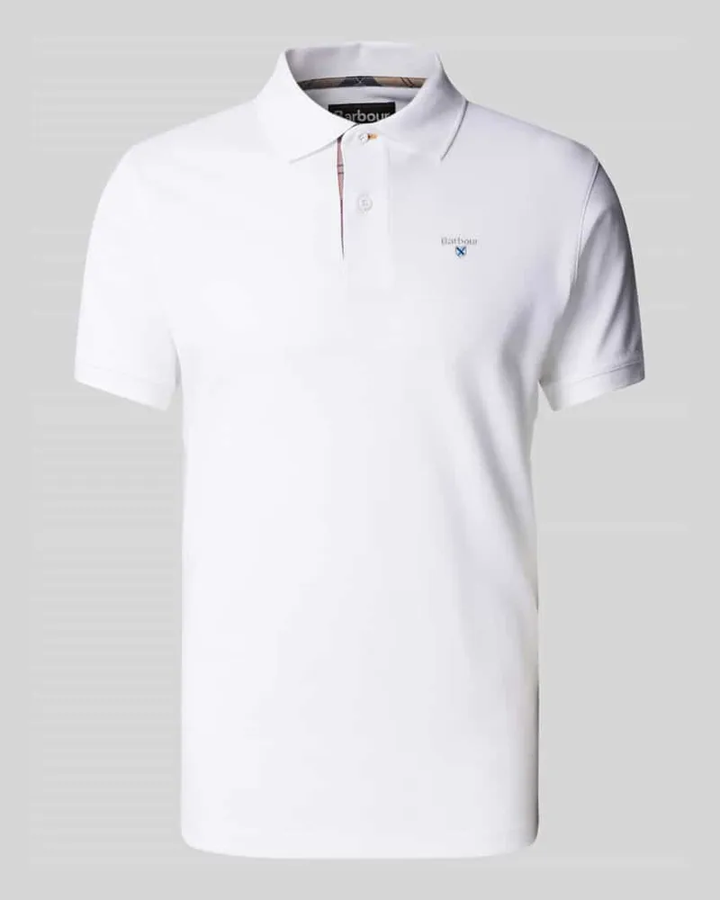 Barbour Slim Fit Poloshirt mit Label-Stitching 