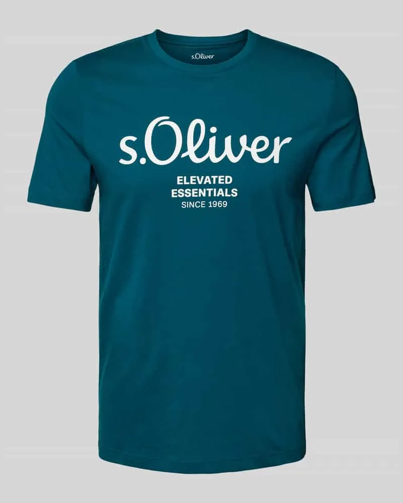 S.Oliver Regular Fit T-Shirt aus reiner Baumwolle mit Statement-Label-Print 