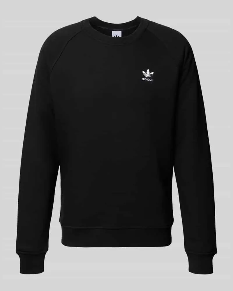 adidas Sweatshirt mit Label-Stitching und Rundhalsausschnitt Black