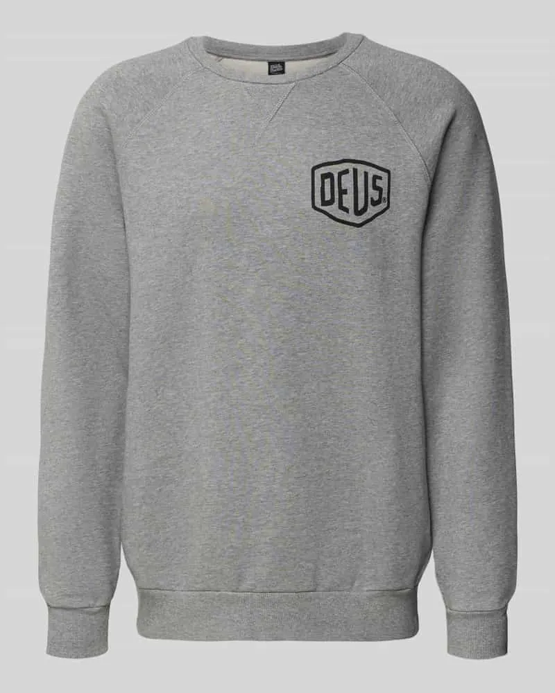 Deus Ex Machina Sweatshirt mit Logo und Rundhalsausschnitt Mittelgrau