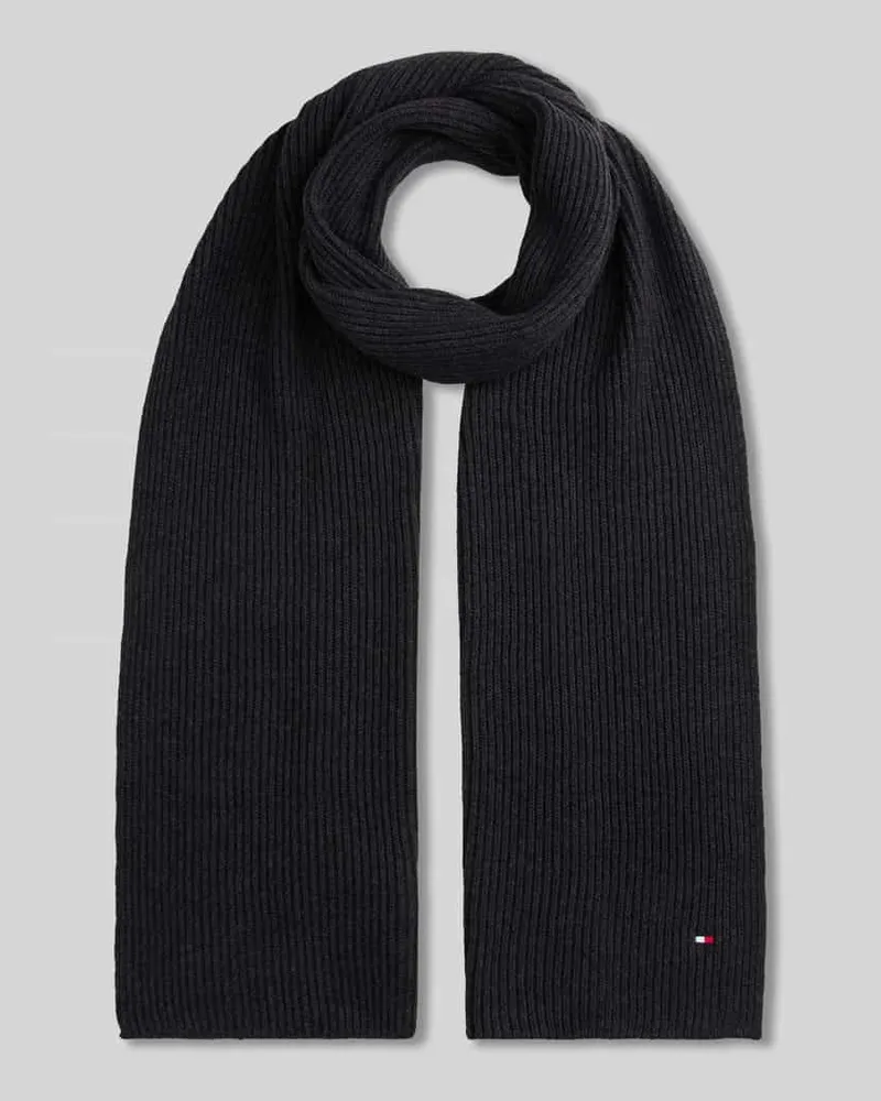 Tommy Hilfiger Schal mit Logo-Detail aus Pima Baumwolle Anthrazit