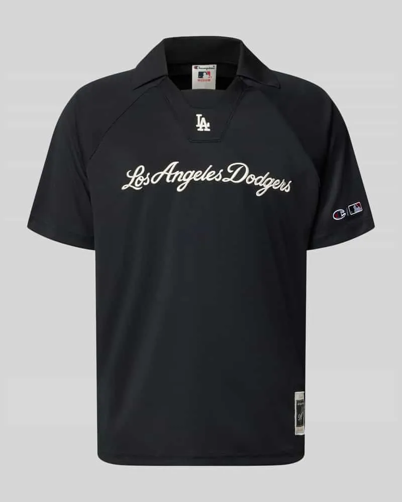 Champion Relaxed Fit Poloshirt mit Logo-Stitching Black