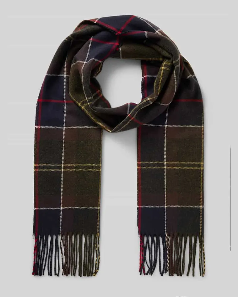 Barbour Schal mit Fransenabschluss Galingale Tartan Oliv