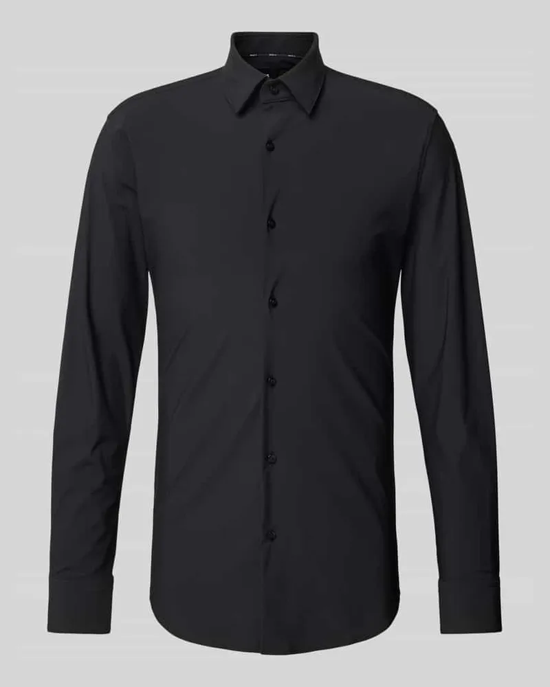 HUGO BOSS Slim Fit Businesshemd aus Feintwill mit Stretch-Anteil Modell 'HANK 