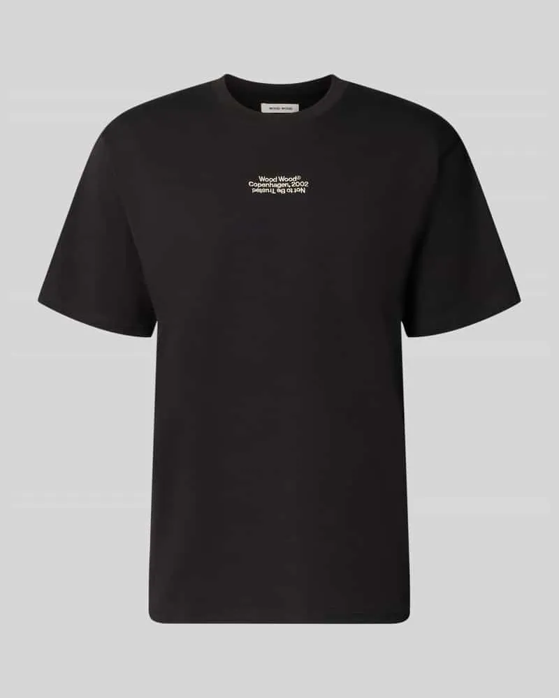 Wood Wood Regular Fit T-Shirt aus reiner Baumwolle Modell 'Oliver Black
