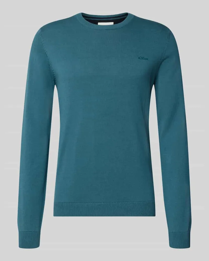 S.Oliver Regular Fit Pullover aus reiner Baumwolle Dunkelblau