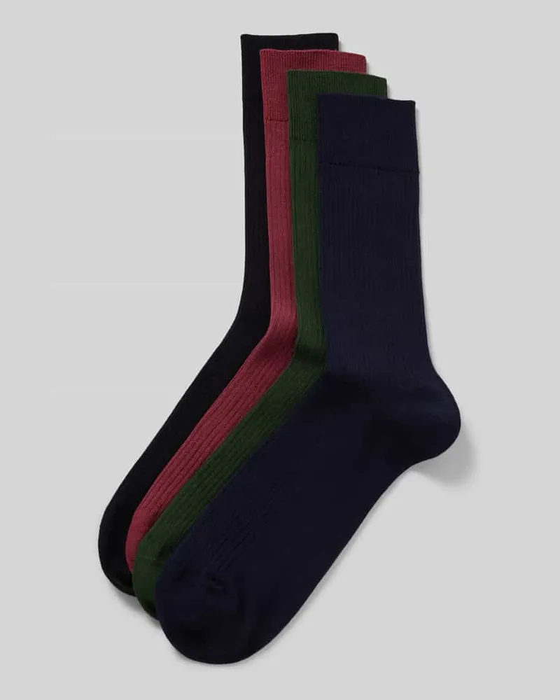 DillySocks Socken mit Strukturmuster Modell 'Ribbed Dark' im 4er-Pack 