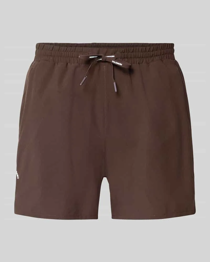 Salomon Shorts mit elastischem Bund und Eingrifftaschen Dunkelbraun