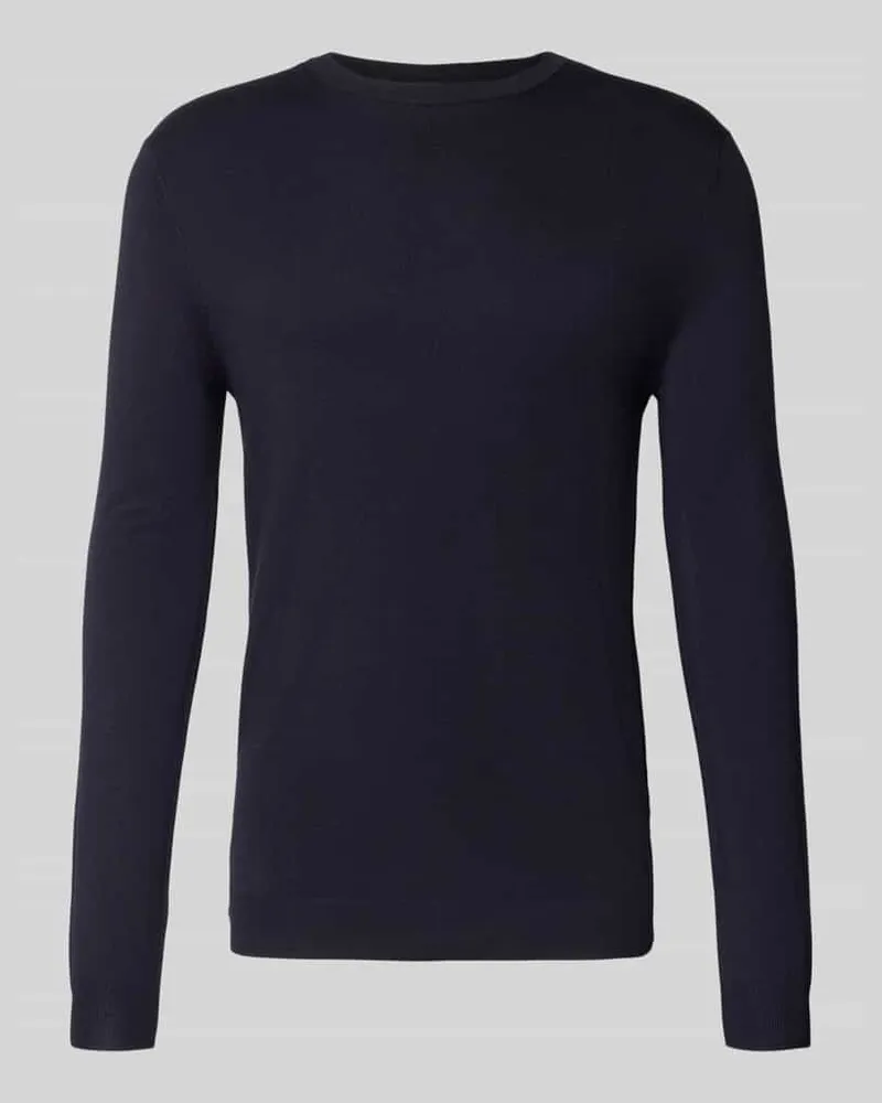 Only & Sons Regular Fit Strickpullover aus Viskose-Mix Modell 'WYLER Dunkelblau