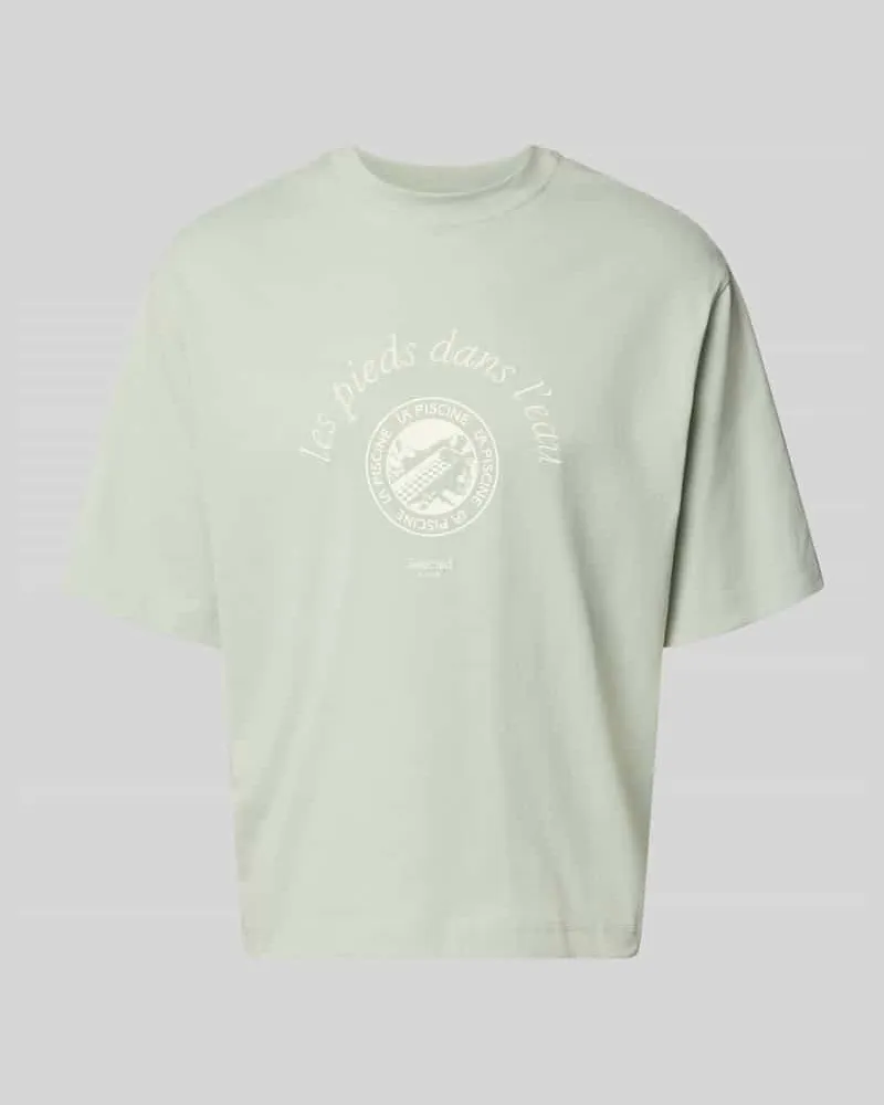 Selected Homme Relaxed Fit T-Shirt aus reiner Baumwolle Modell 'BOXYNORMAN GRAPHIC Mint