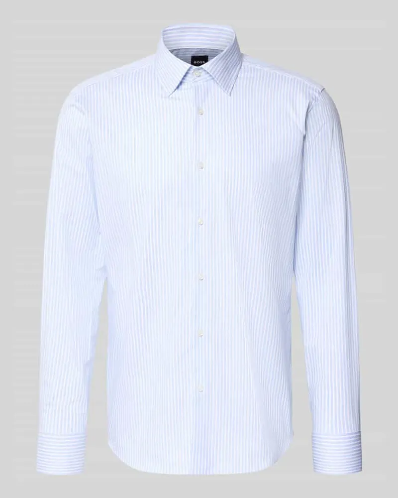 HUGO BOSS Regular Fit Businesshemd aus Baumwoll-Mix Hellblau