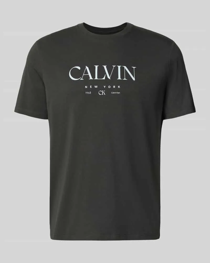 Calvin Klein T-Shirt mit Label-Print und Rundhalsausschnitt Black