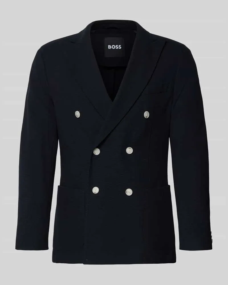 HUGO BOSS Slim Fit Sakko aus Baumwoll-Mix Modell 'C-Hanry-J-DB Marine