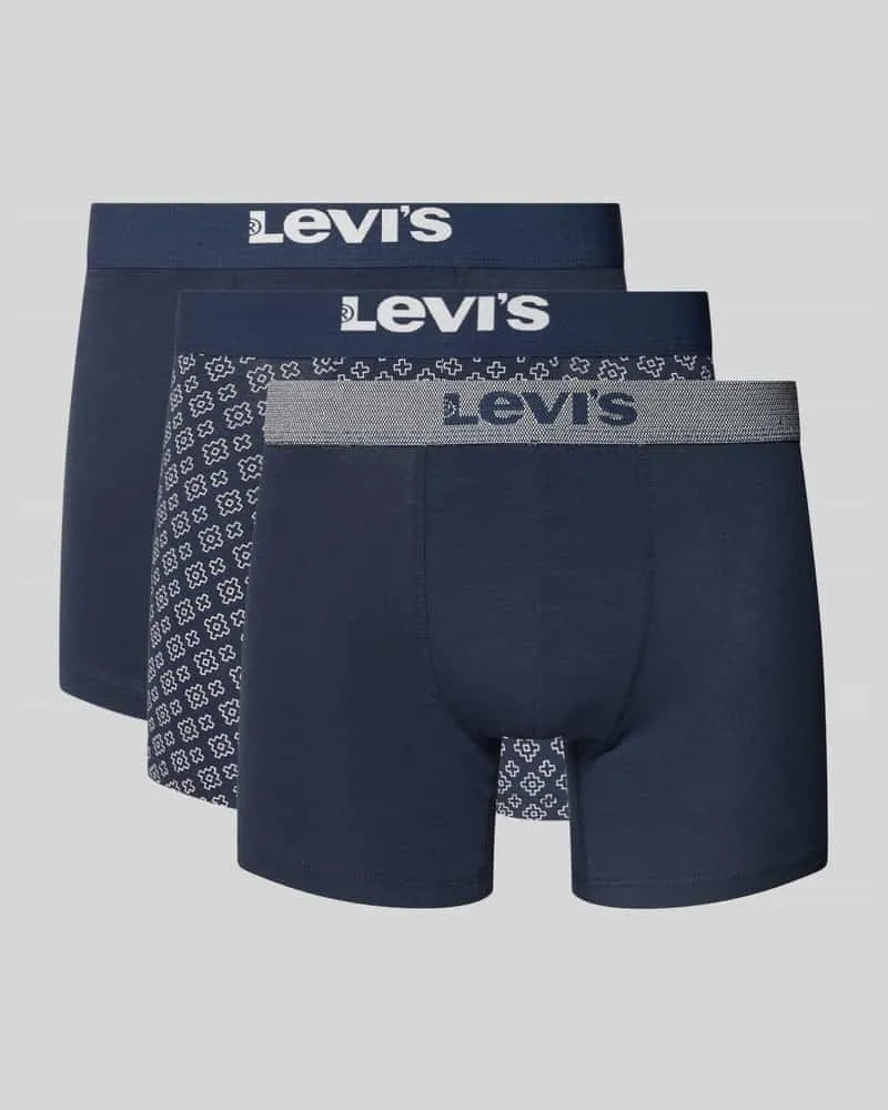 Levi's Boxershorts mit elastischem Logo-Bund im 3er-Pack mit Geschenkbox Marine