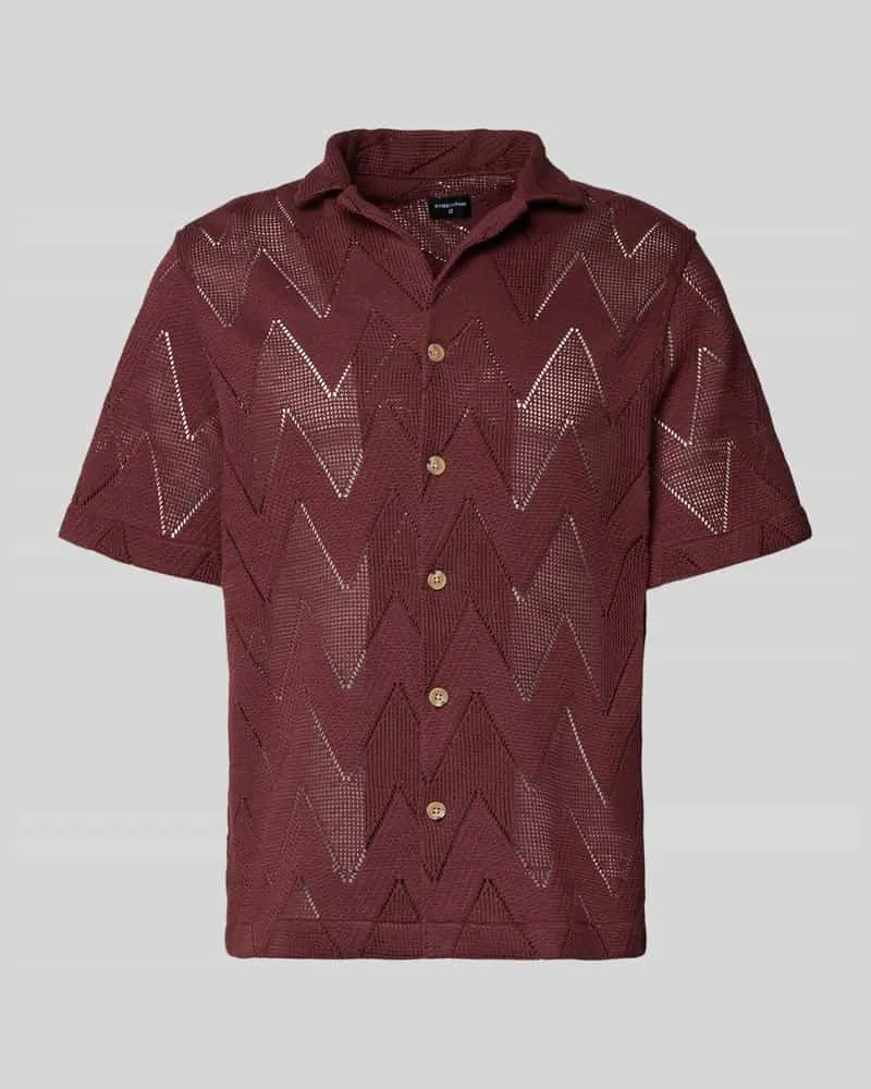 Strellson Relaxed Fit Freizeithemd mit Baumwoll-Anteil Modell 'Clint Bordeaux