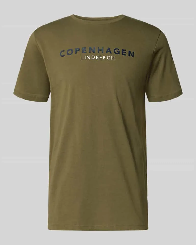 Lindbergh T-Shirt mit Label-Print Modell 'Copenhagen Oliv
