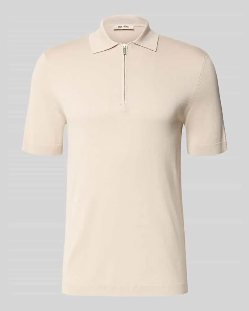 Only & Sons Regular Fit Poloshirt aus Viskose-Mix Modell 'WYLER Beige