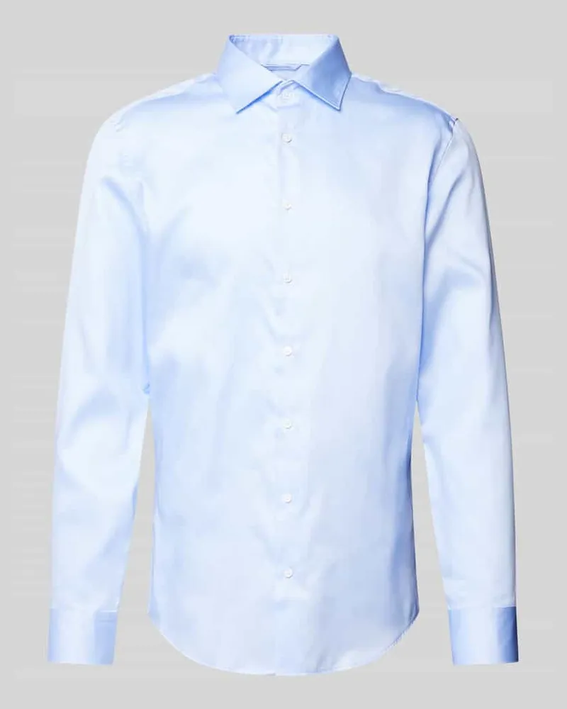 Seidensticker Slim Fit Business-Hemd mit Knopfleiste Bleu