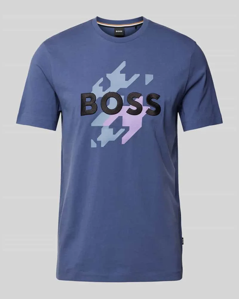 HUGO BOSS T-Shirt mit Label-Print Modell 'Thompson 