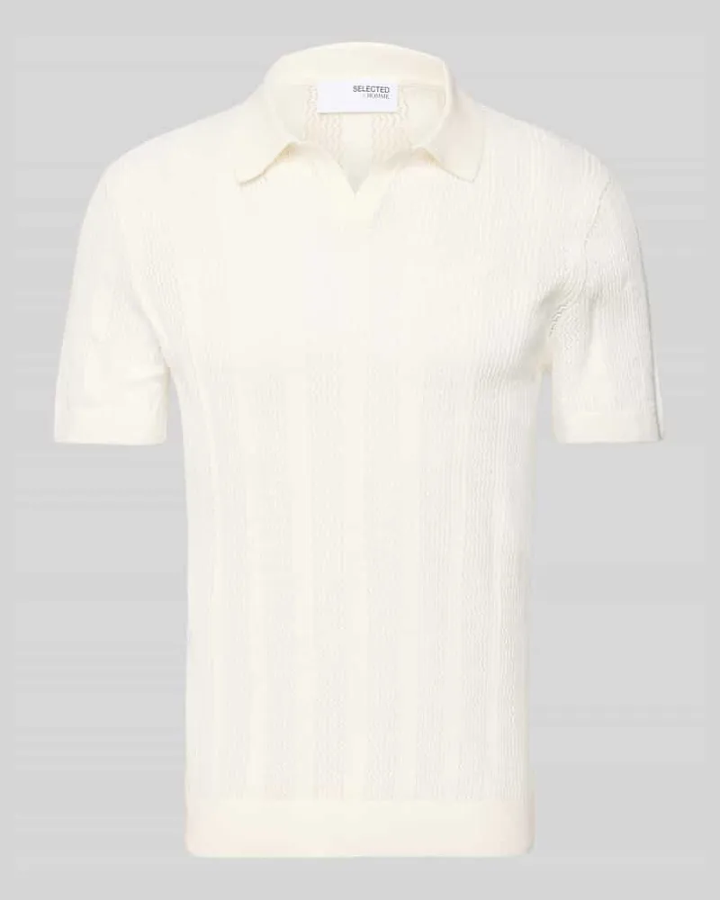 Selected Homme Poloshirt in Strick-Optik Modell 'WELLS Offwhite