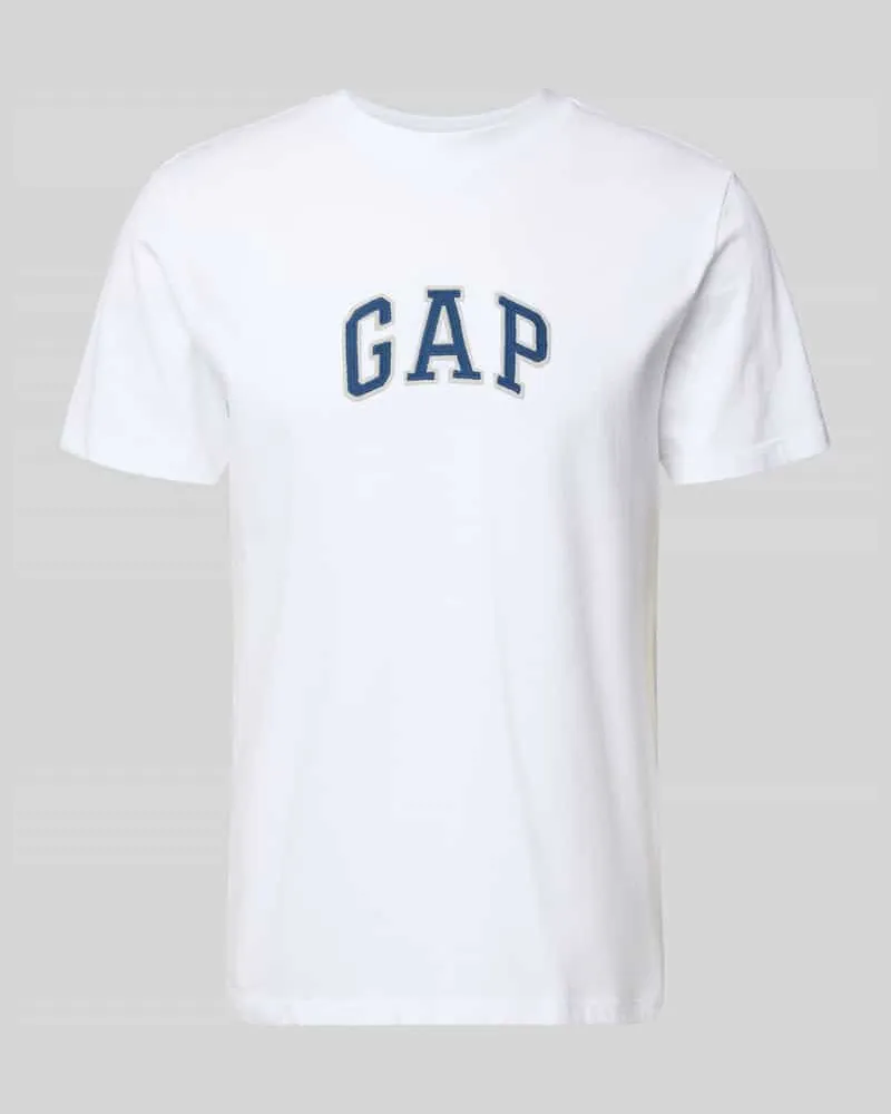 GAP T-Shirt mit Logo-Patch und Rundhalsausschnitt Weiss
