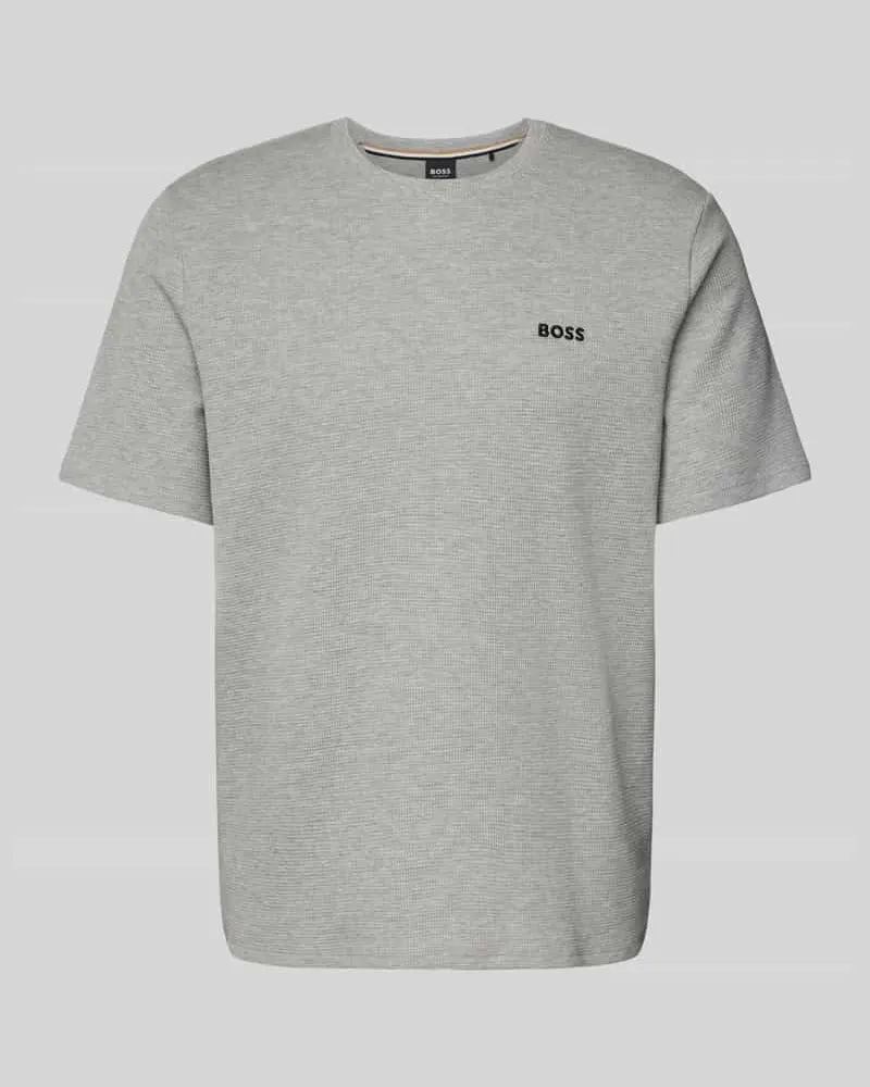 HUGO BOSS T-Shirt mit Label-Stitching Mittelgrau