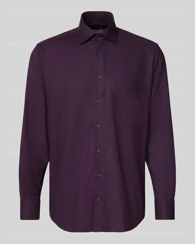 Eterna Comfort Fit Business-Hemd mit Knopfleiste Bordeaux