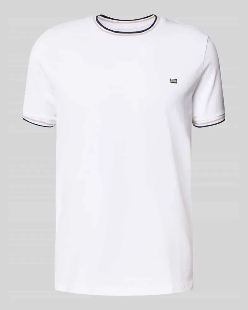 Christian Berg T-Shirt mit gerippten Abschlüssen 