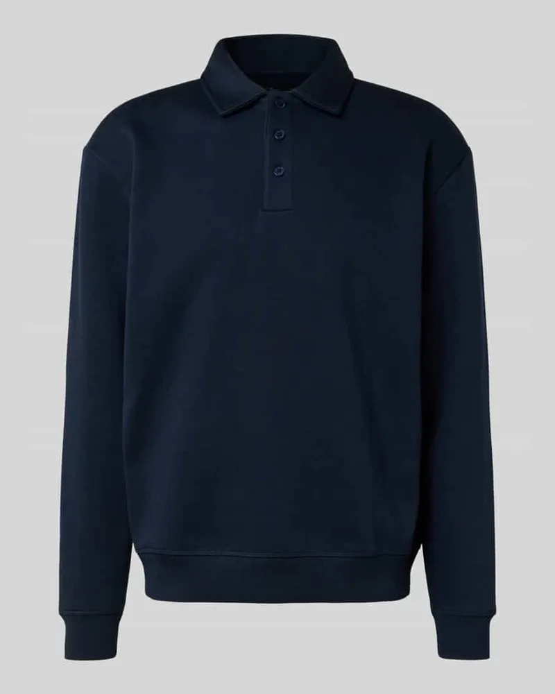 McNeal Poloshirt mit gerippten Abschlüssen Dunkelblau