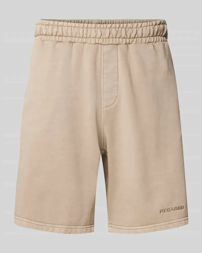 PEGADOR Regular Fit Sweatshorts mit Label-Detail 