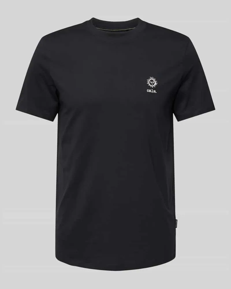 Blend T-Shirt mit Motiv- und Statement-Stitching Modell 'JANUS 