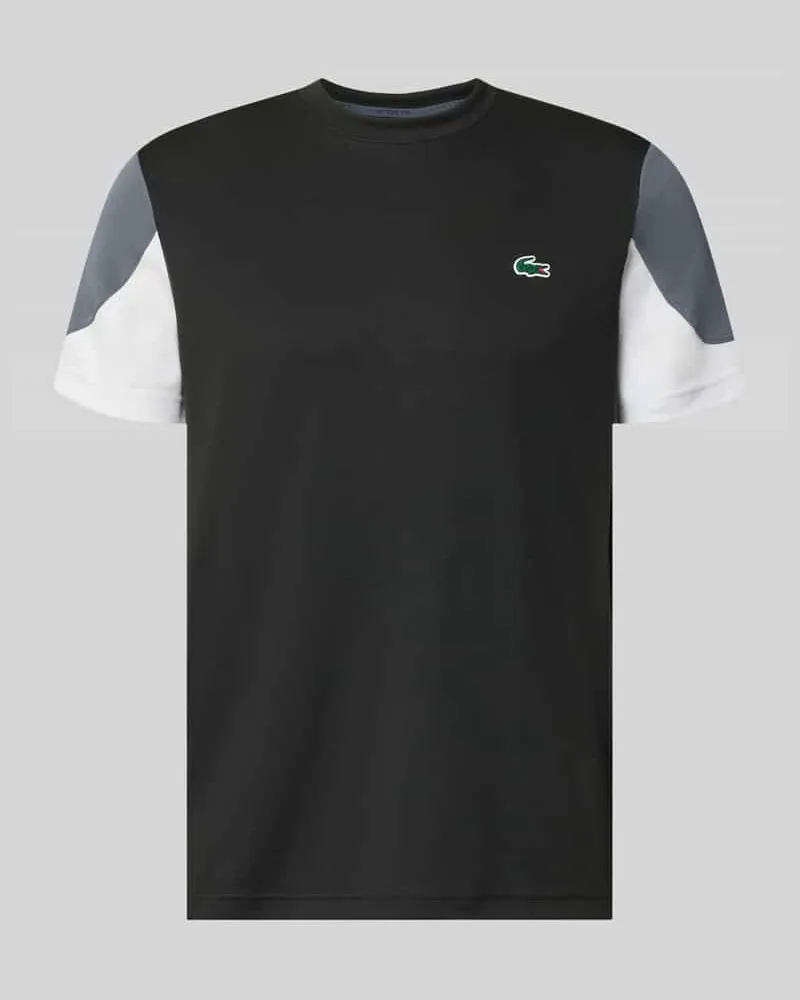 Lacoste Regular Fit Sport-T-Shirt im Colorblock-Design Dunkelgrau