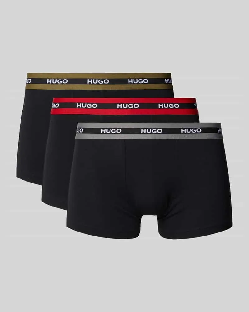 HUGO BOSS Trunks mit elastischem Logo-Bund im 3er-Pack 