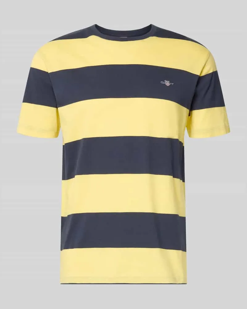 Gant Regular Fit T-Shirt mit Logo-Print Modell 'BAR Hellgelb