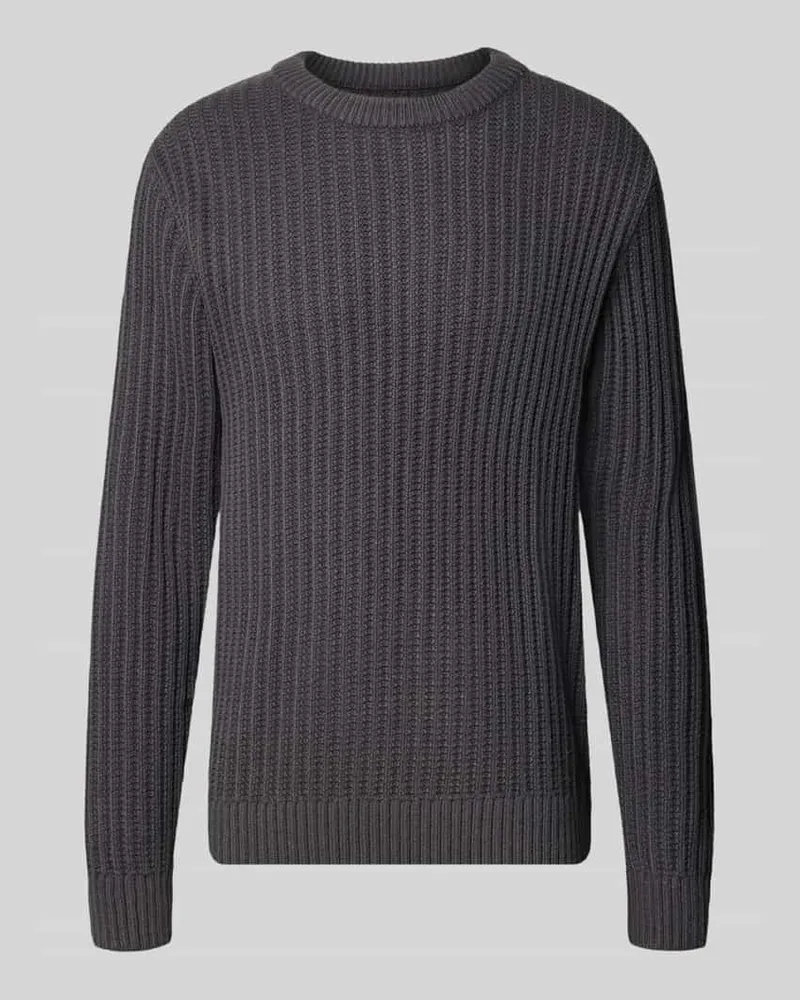 Jack & Jones Regular Fit Pullover mit Strickmuster Graphit