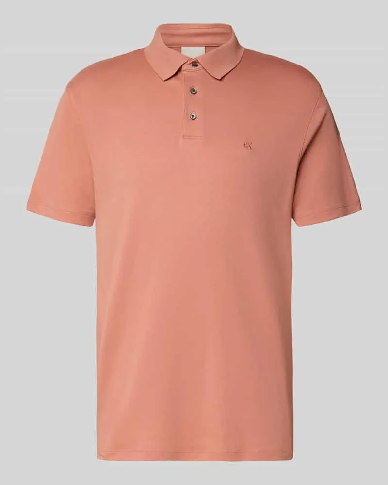 Calvin Klein Relaxed Fit Poloshirt mit Logo-Stitching Modell 'SUPIMA Lachs_