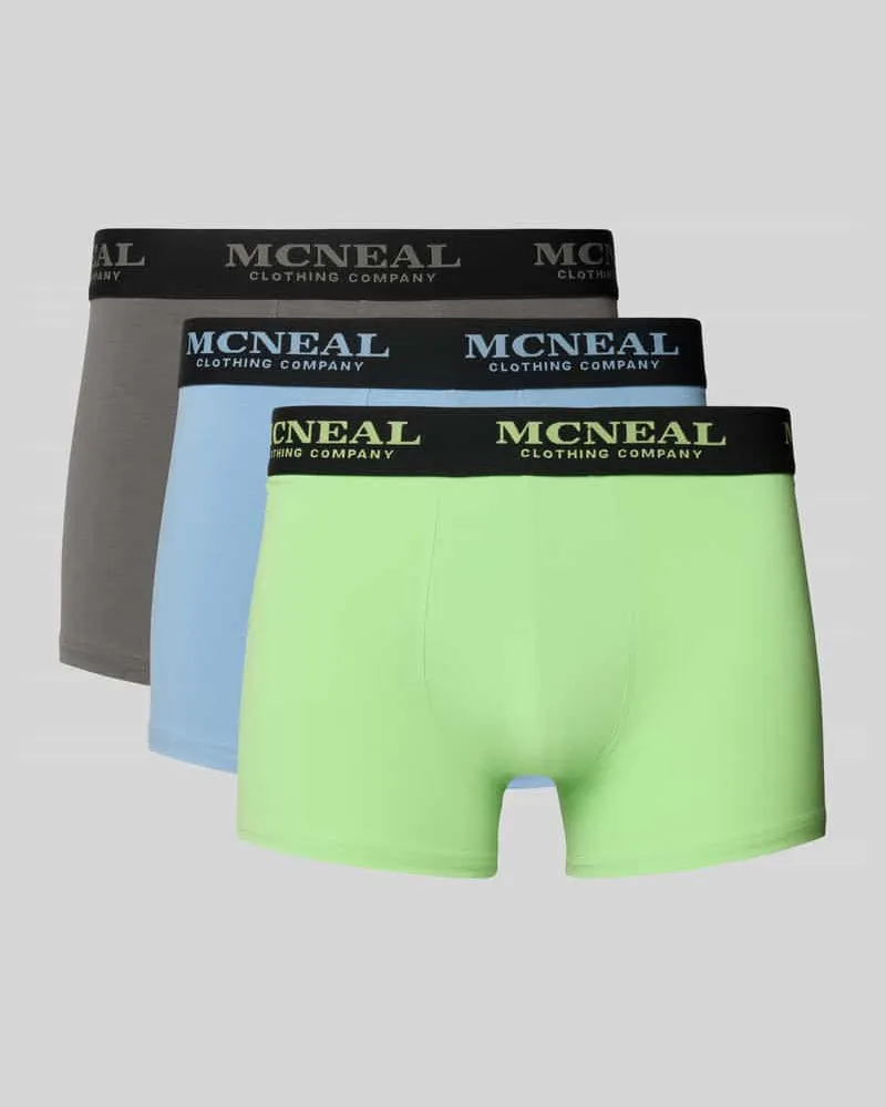 McNeal Trunks mit elastischem Label-Bund im 3er-Pack Lind