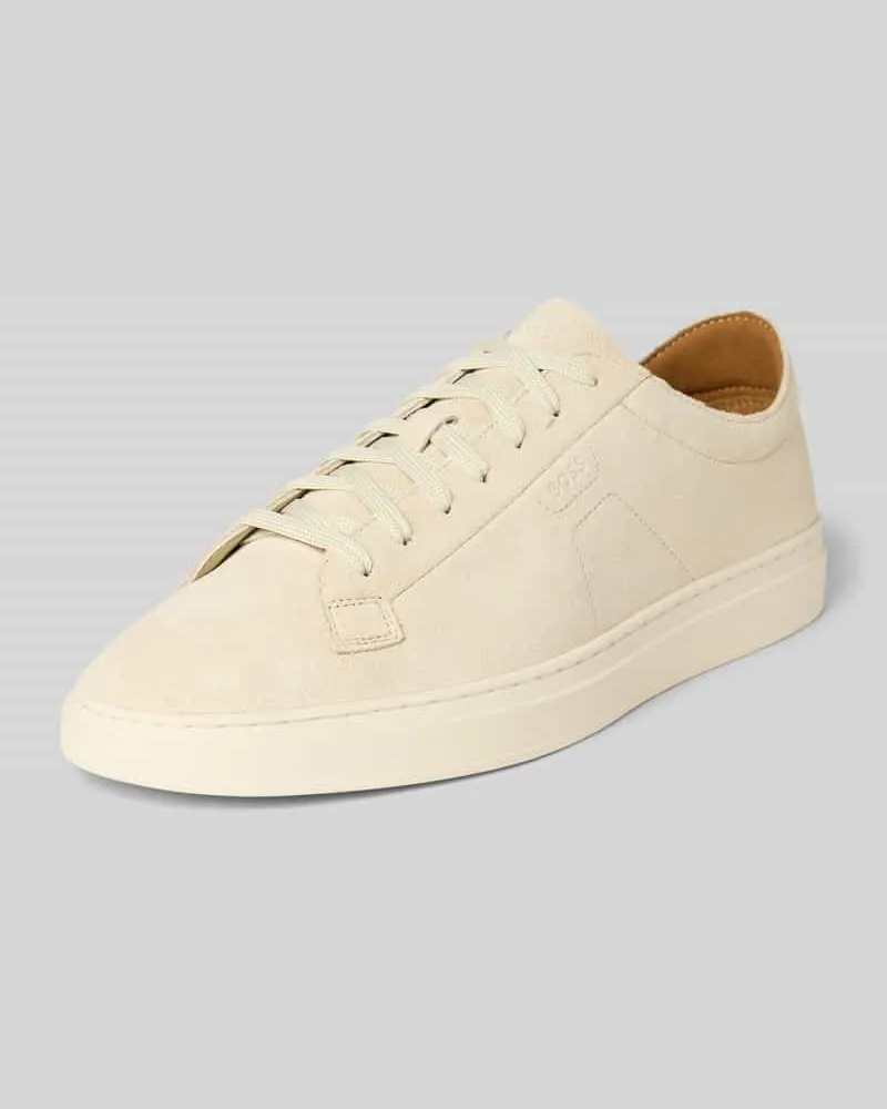 HUGO BOSS Low Top Sneaker aus reinem Rindnubuk Modell 'Kieran_Tenn_wcsd Offwhite