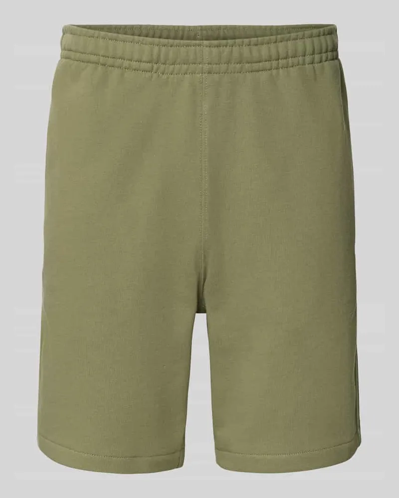 Lacoste Regular Fit Sweatshorts aus reiner Baumwolle Oliv