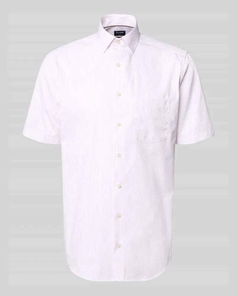 Olymp Modern Fit Business-Hemd mit Brusttasche Rose