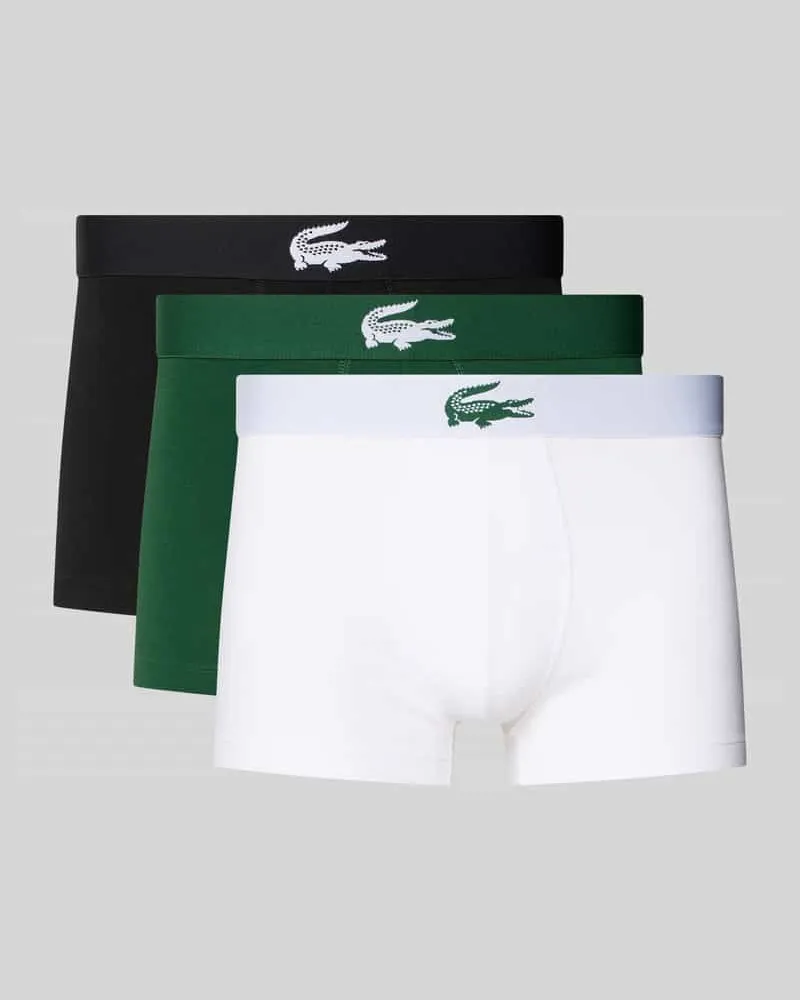 Lacoste Trunks aus Baumwoll-Mix im 3er-Pack Gruen