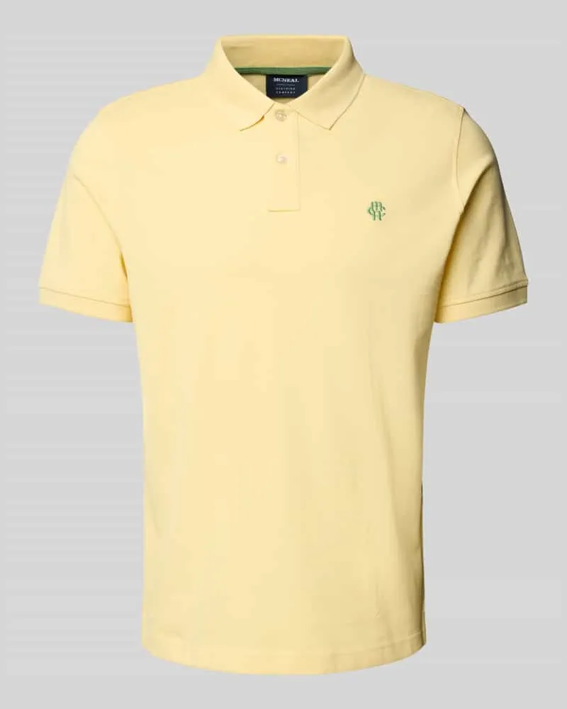 McNeal Regular Fit Poloshirt mit Label-Stitching Hellgelb