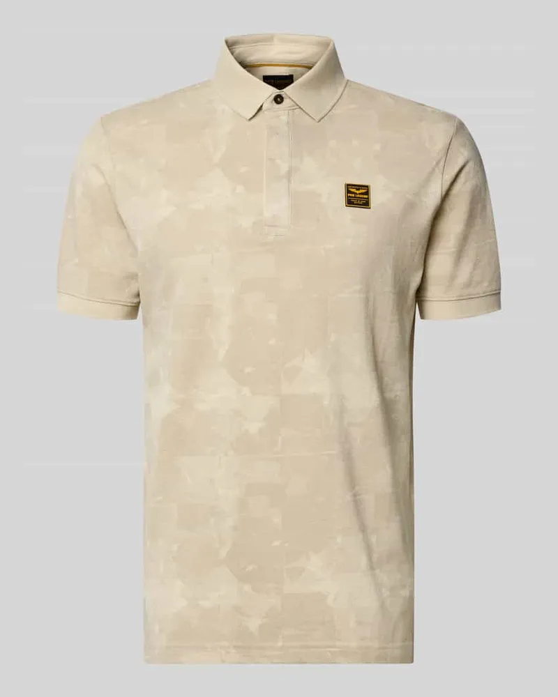 PME Legend Slim Fit Poloshirt mit Label-Patch Offwhite