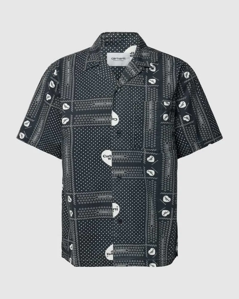 Carhartt WIP Freizeithemd mit Allover-Print Modell 'HEART BANDANA Black