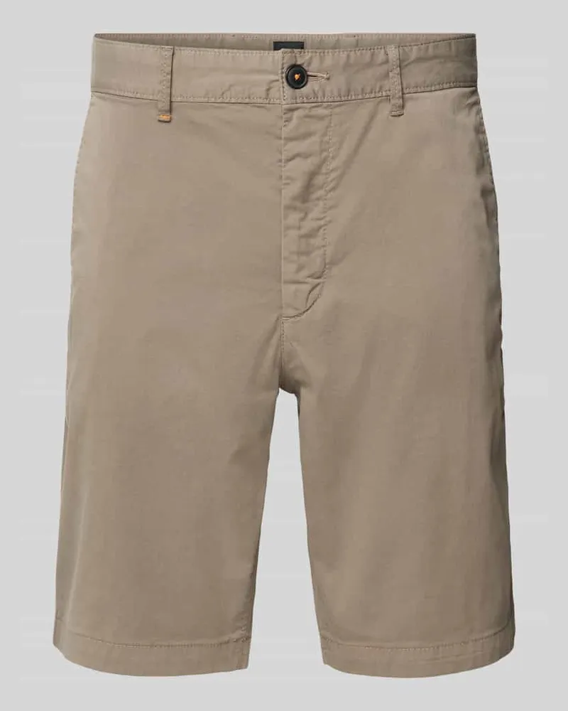 HUGO BOSS Slim Fit Chino-Shorts mit Gürtelschlaufen Beige