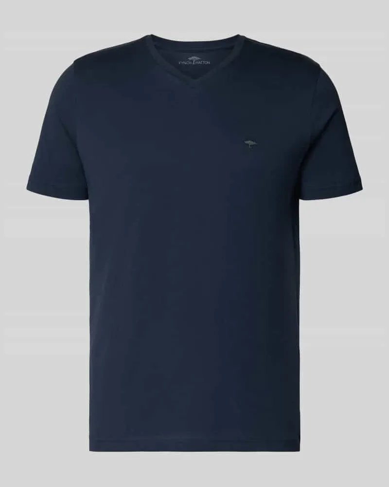 Fynch-Hatton T-Shirt mit Label-Stitching Marine