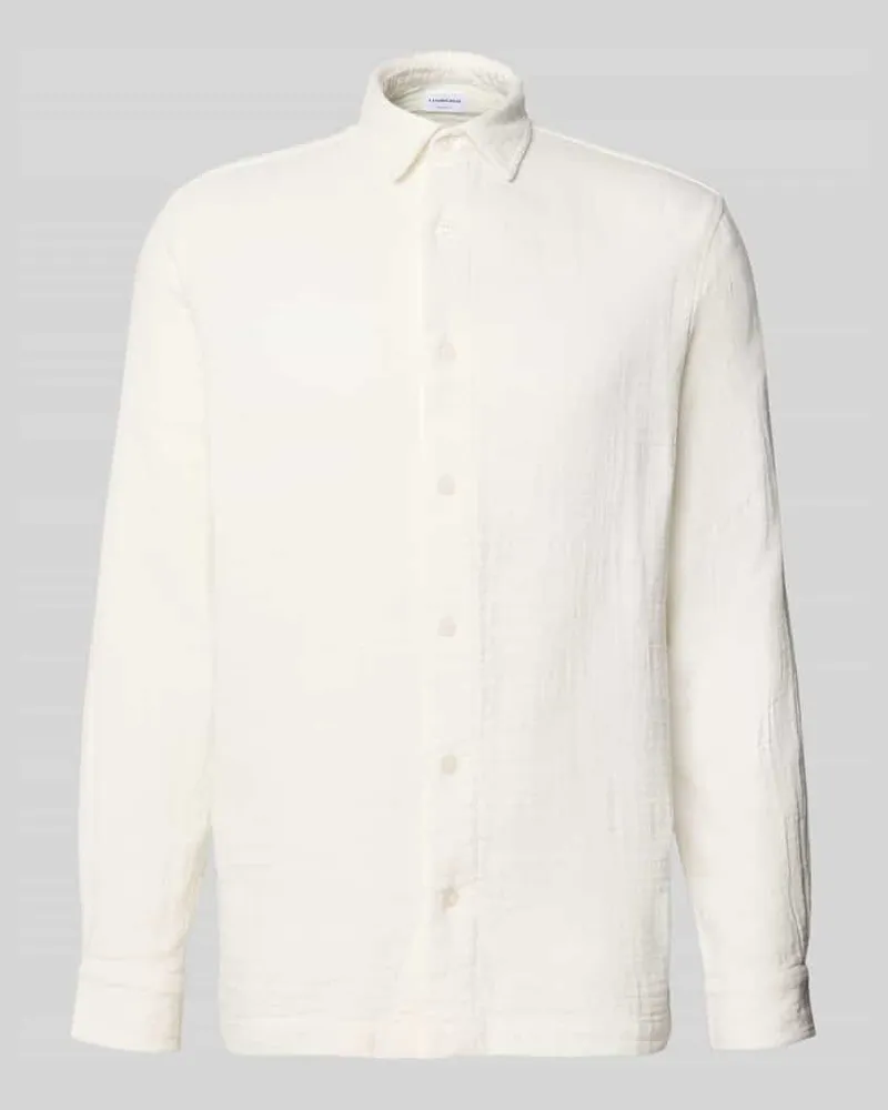 Lindbergh Regular Fit Freizeithemd mit Kentkragen Offwhite
