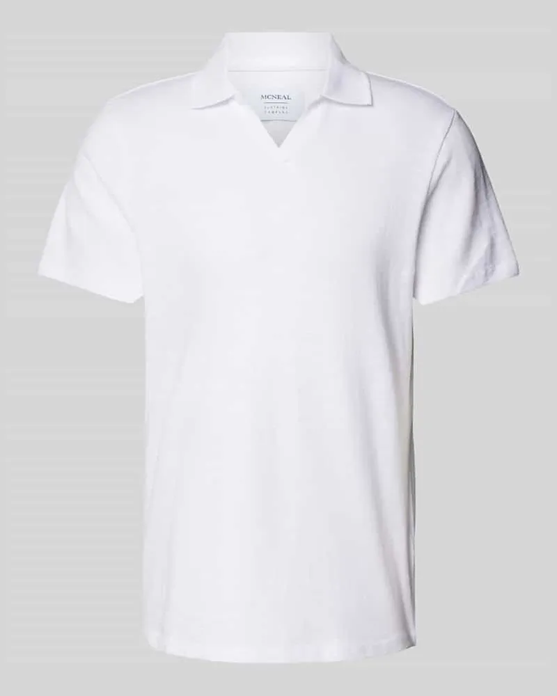 McNeal Regular Fit Poloshirt mit V-Ausschnitt Weiss