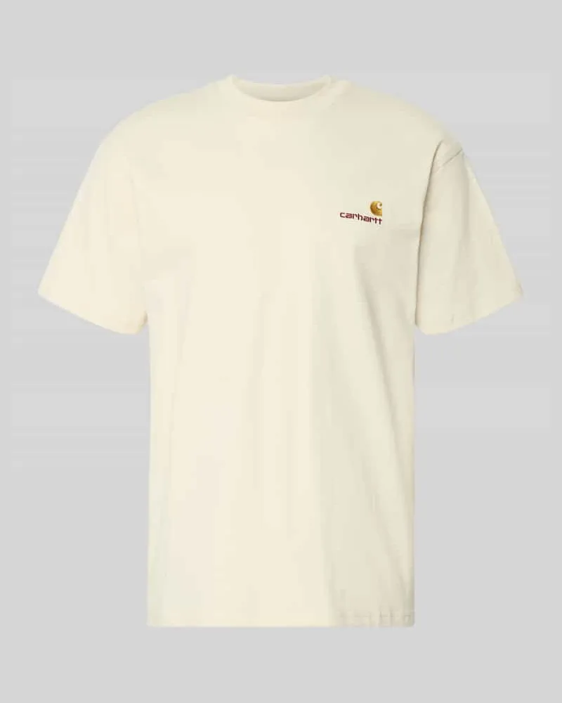 Carhartt WIP T-Shirt mit Label-Stitching und Rundhalsausschnitt Ecru